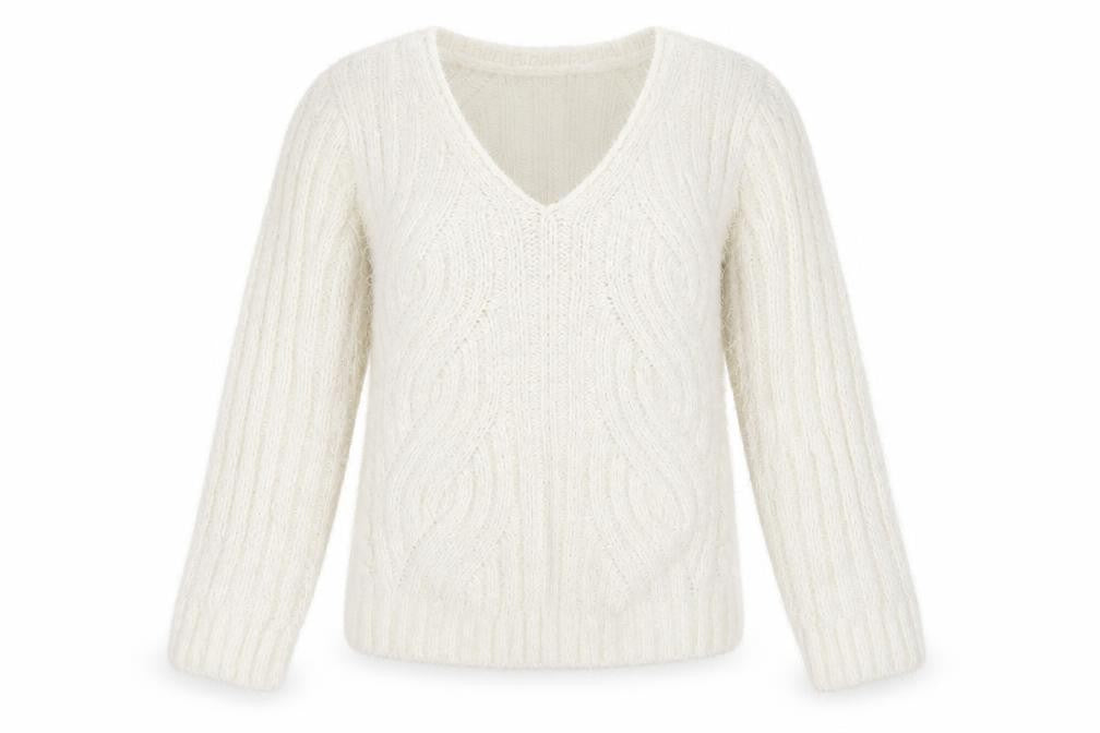 Front view of Marks & Spencer women’s white jumper, size M