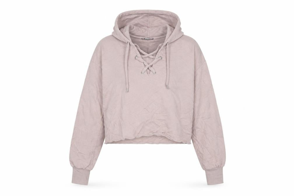 Front view of Primark women’s pink pullover hoodie, size UK 10