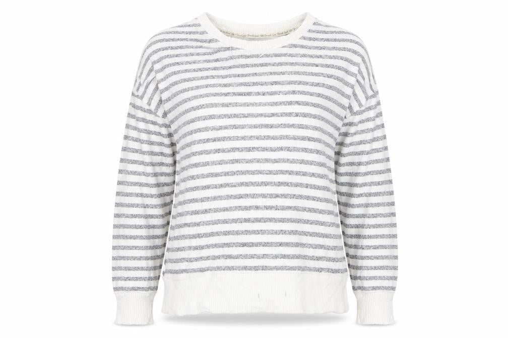 Front view of Primark women’s multicoloured striped jumper, size M