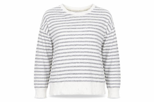 Front view of Primark women’s multicoloured striped jumper, size M