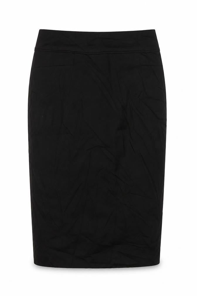 Front view of Nest women’s black straight & pencil skirt, size UK 14