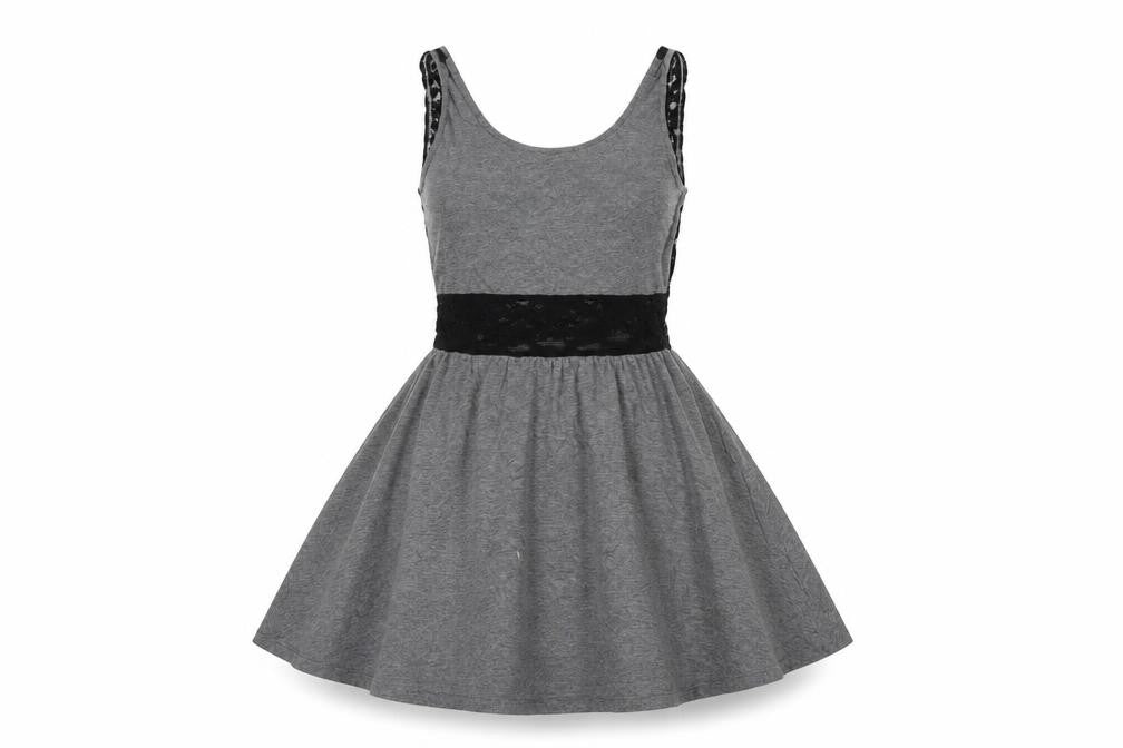 Front view of H&M women’s grey fit & flare, size UK 6