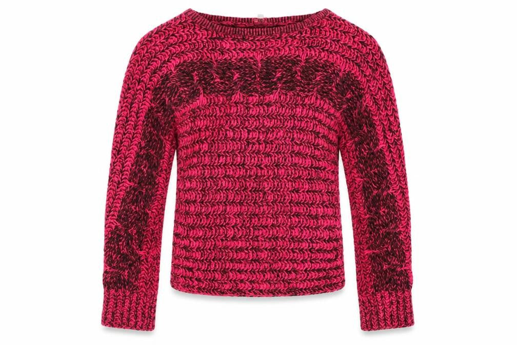 Front view of Miss E-Vie girls’ pink jumper, size 11-12, years
