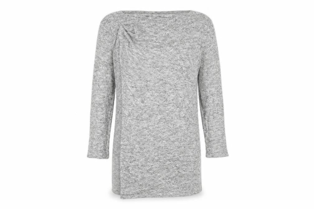 Front view of Atmosphere women’s grey cardigan jumper, size M