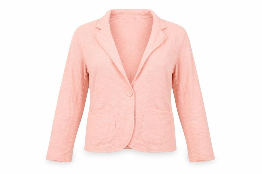 Front view of New Look women’s pink jacket, size UK 10