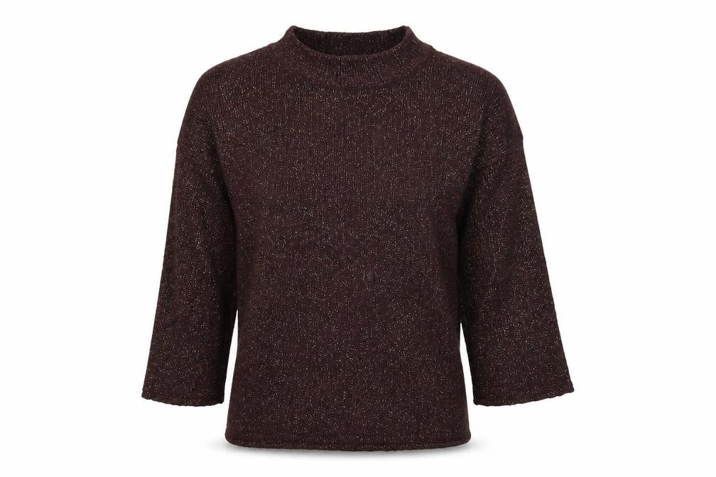 Front view of Warehouse women’s brown jumper, size UK 10