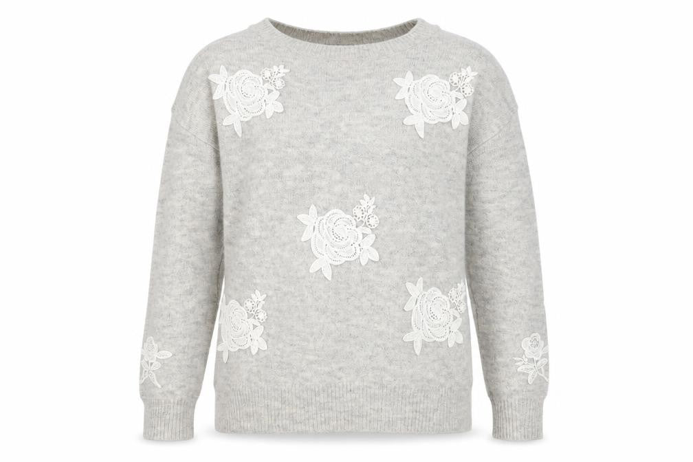 Front view of Marks & Spencer women’s grey jumper, size S