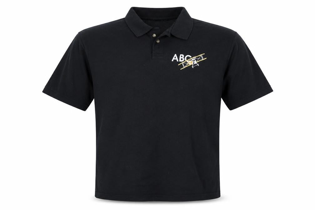 Front view of Screen Stars men’s blue polo, size XL, - aviation