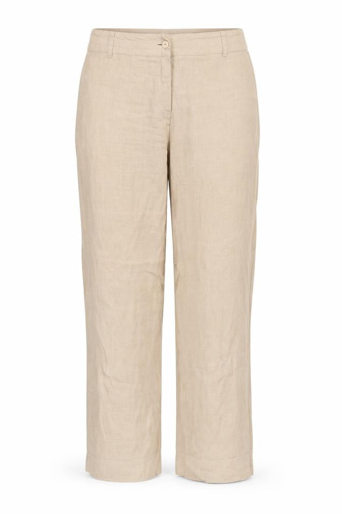 Front view of Paul Berman women’s beige trousers, size UK 14, 32-inch leg