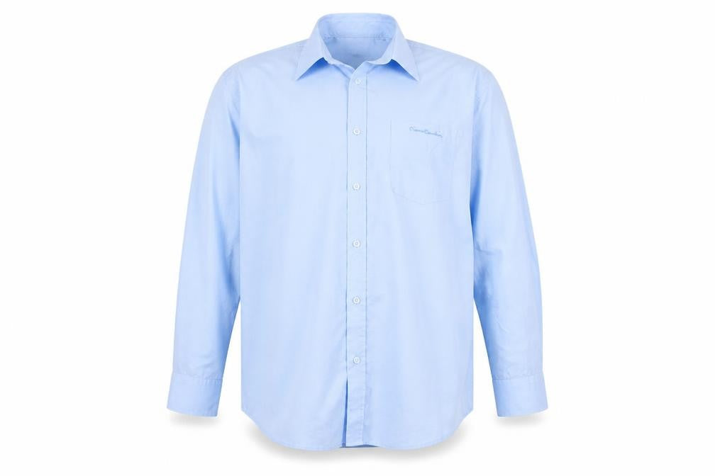Front view of Red Herring men’s blue button-up, size XL