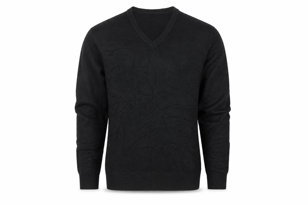 Front view of Marks & Spencer men’s black pullover sweatshirt, size S