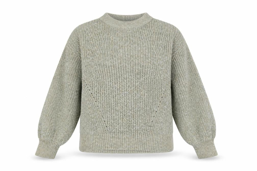 Front view of H&M women’s green henley jumper, size M
