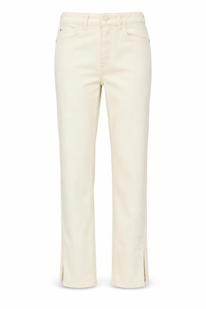 Denim & Co. Womens Ivory  Denim Straight Jeans Size 6 L31 in
