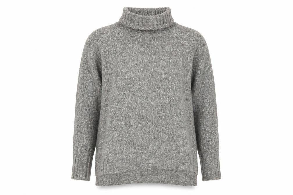 Front view of H&M women’s grey knit jumper, size S