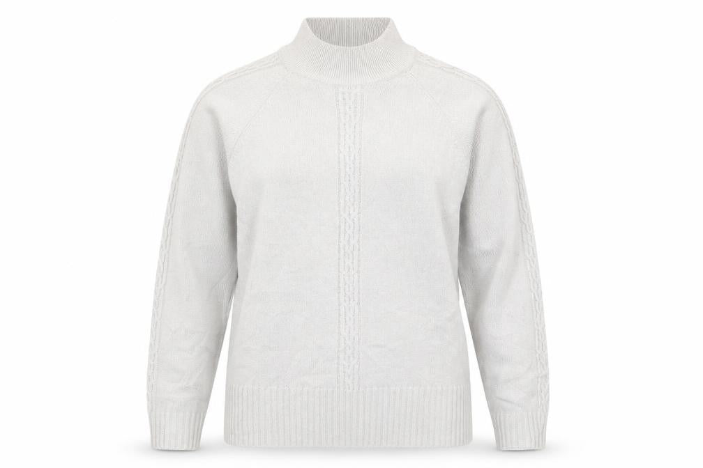 Front view of Bonmarché women’s grey knit jumper, size S