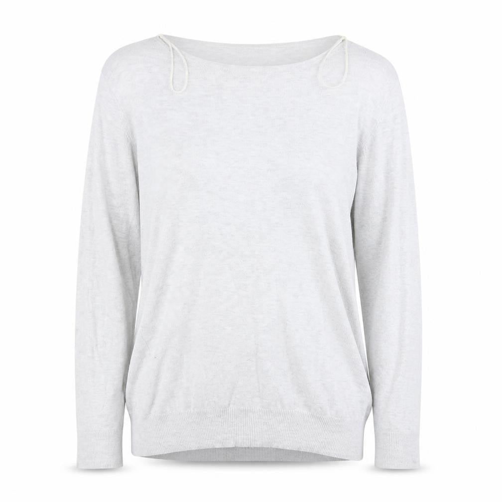 Front view of Peacocks women’s grey knit jumper, size UK 18