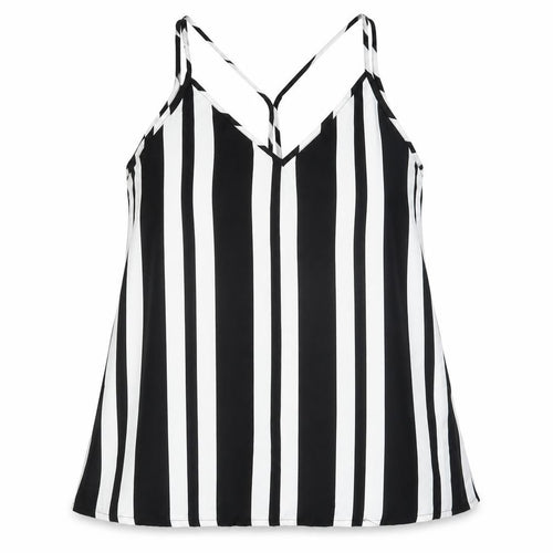 Be You  Womens Black Striped  Camisole Blouse Size 16