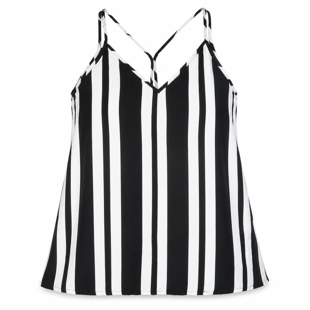 Be You  Womens Black Striped  Camisole Blouse Size 16