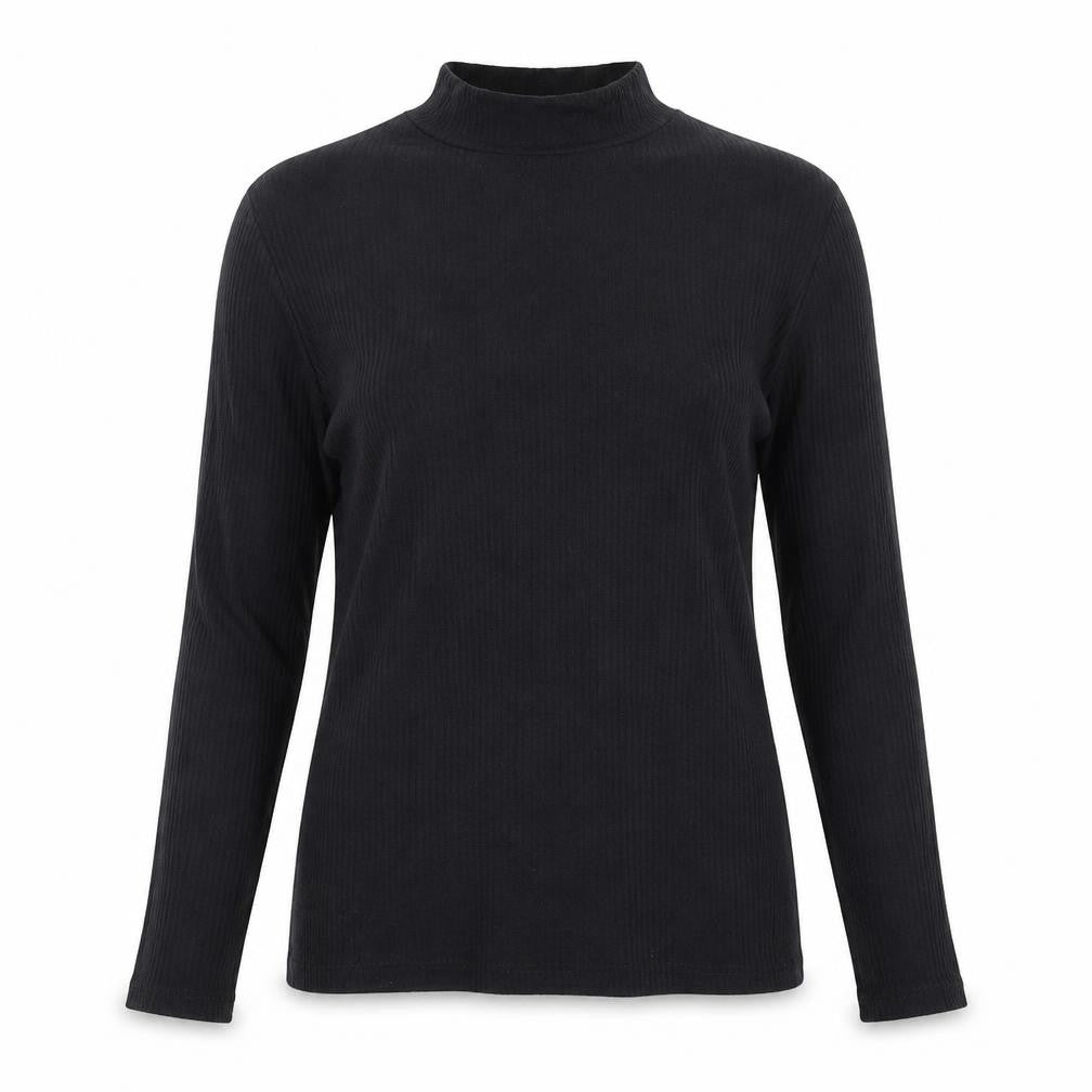 Front view of M&Co women’s black jumper, size UK 10