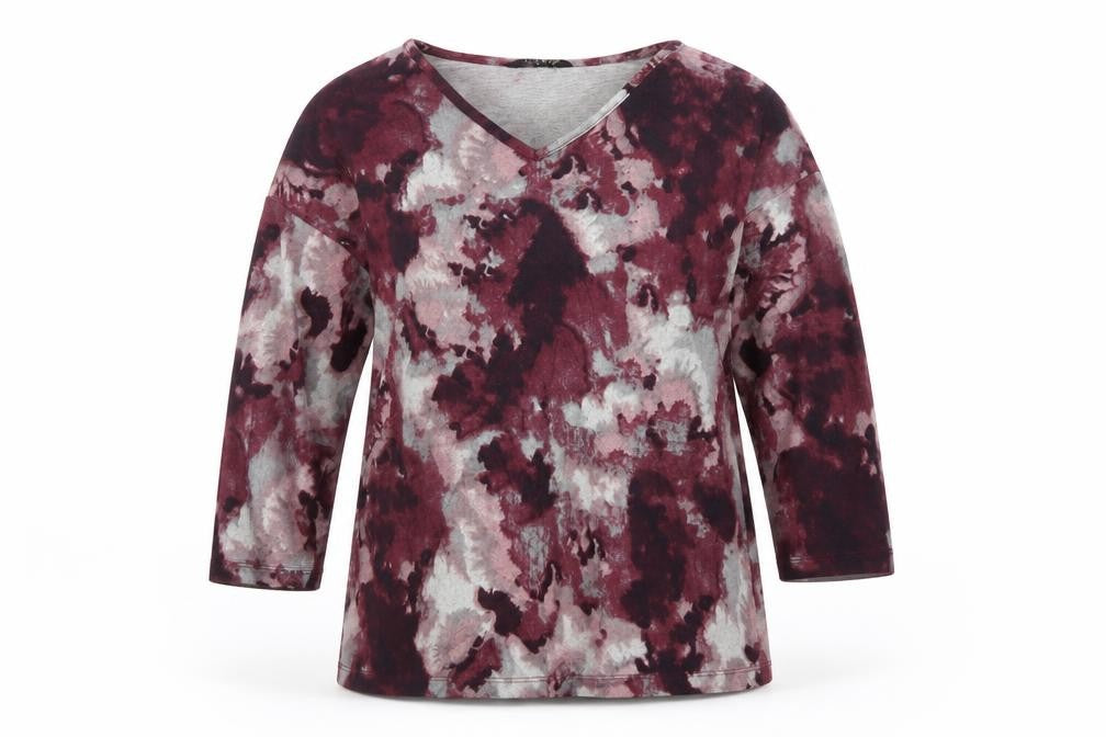 Front view of Viz a Viz women’s pink geometric jumper, size M