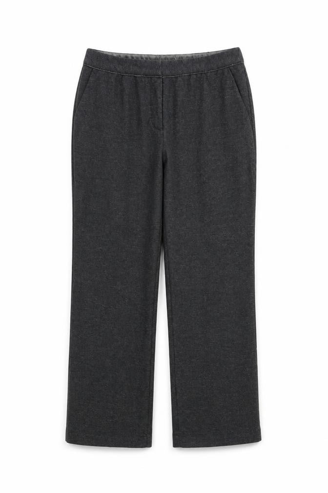 Front view of Next women’s grey trousers, size UK 14, 28-inch leg