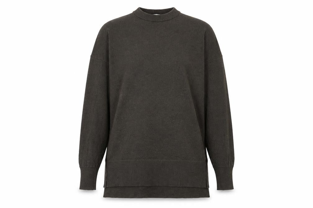 Front view of Warehouse women’s green jumper, size UK 8