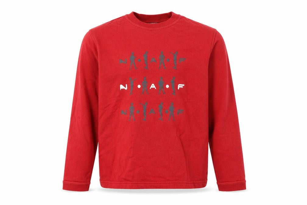 Front view of NafNAf girls’ red pullover sweatshirt, size 12, years