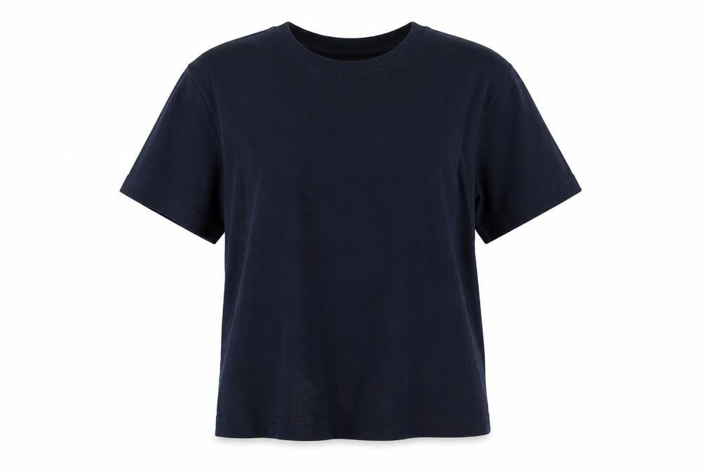 Front view of BP women’s blue basic t-shirt, size M