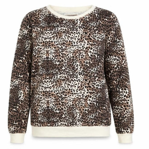 Brave Soul Womens Brown Animal Print  Pullover Jumper Size S