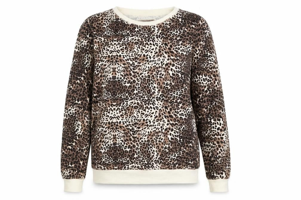 Brave Soul Womens Brown Animal Print  Pullover Jumper Size S