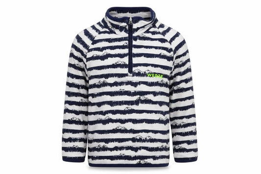 Front view of Decathlon boys’ multicoloured striped jacket, size 4, years