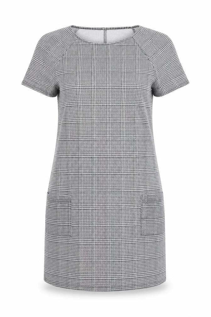 New Look Womens Black Houndstooth  T-Shirt Dress  Size 10