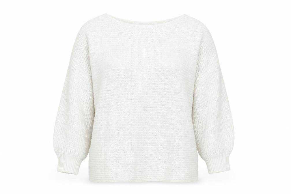 Front view of Divided by H&M women’s ivory knit jumper, size L