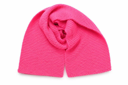 Front view of Preworn unisex pink shawl/wrap - handmade