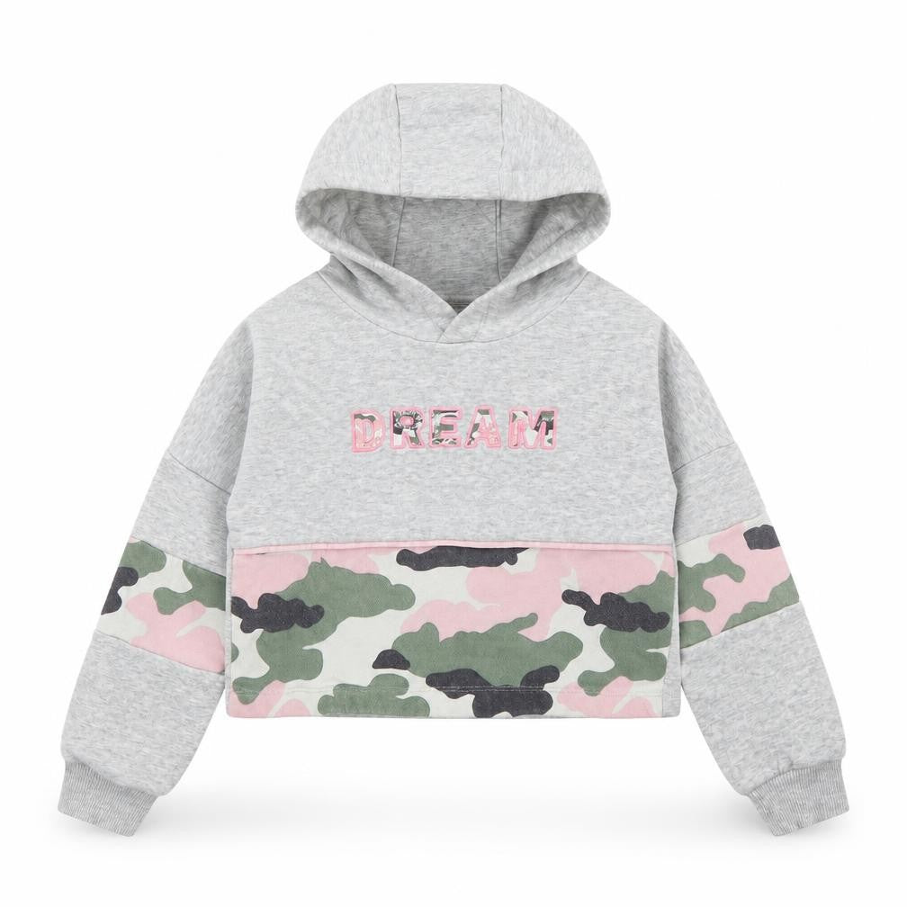 F&F Girls Grey Camouflage  Pullover Hoodie Size 5 Years