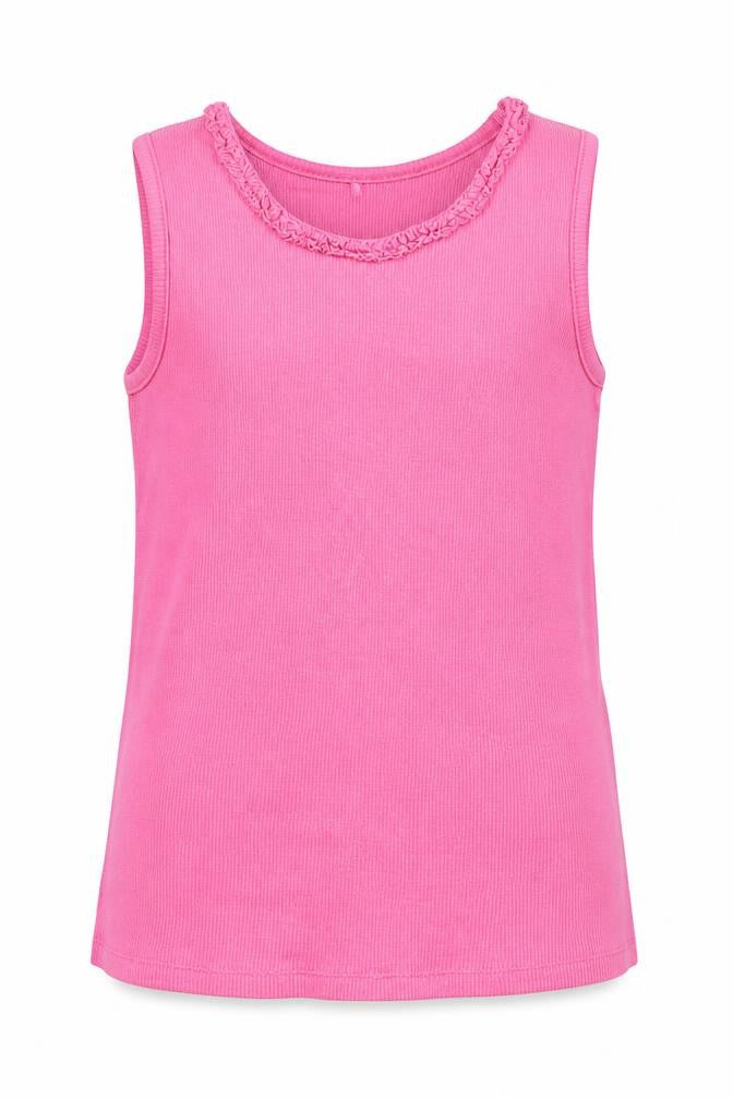 Front view of George girls’ pink basic tank, size 8-9, years
