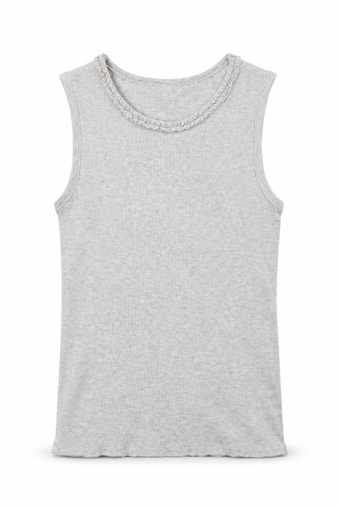 Front view of George girls’ grey basic tank, size 8, years