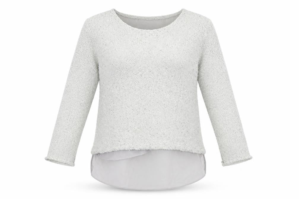 Front view of Love Knitwear women’s beige jumper, size M