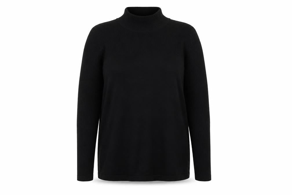 Front view of Nutmeg women’s black jumper, size UK 12
