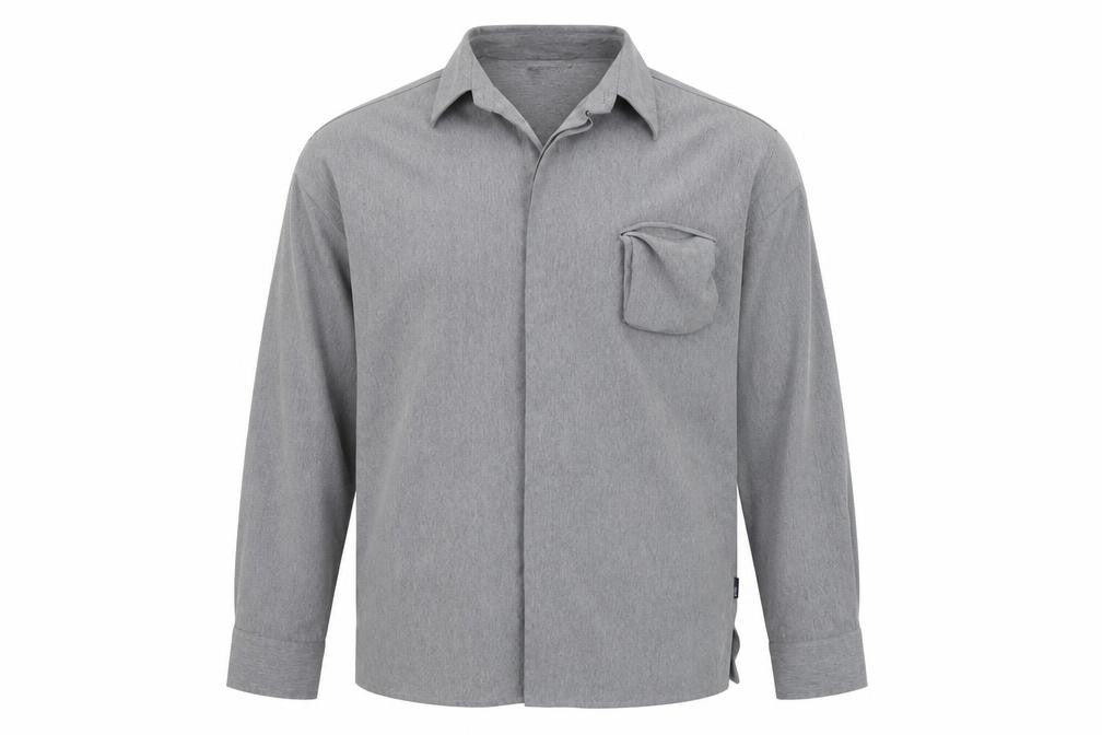 Front view of Peter Werth men’s grey button-up, size XL