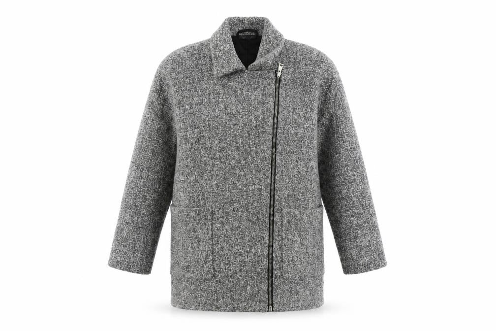 Front view of Topshop women’s green jacket coat, size UK 10