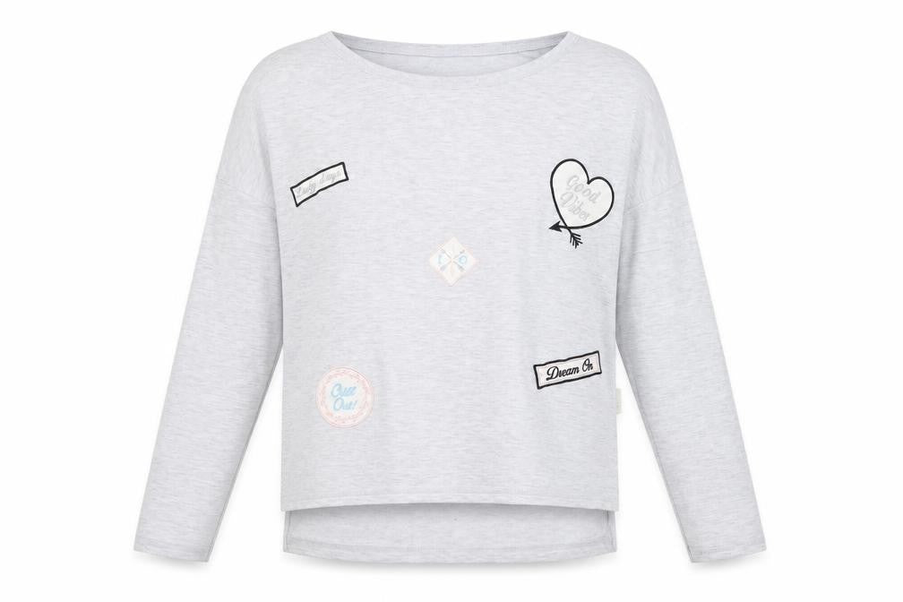 Front view of Love To Lounge women’s grey jumper, size S
