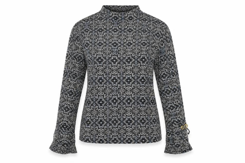 Front view of George women’s grey geometric jumper, size UK 16