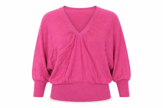 Front view of Principles women’s pink striped jumper, size UK 14