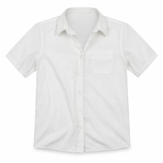 Front view of Marks & Spencer boys’ white basic button-up, size 12-13, years