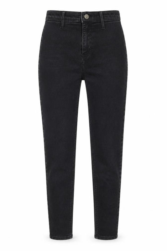 Front view of Topshop women’s black skinny jeans, size UK 26, in, 26-inch leg