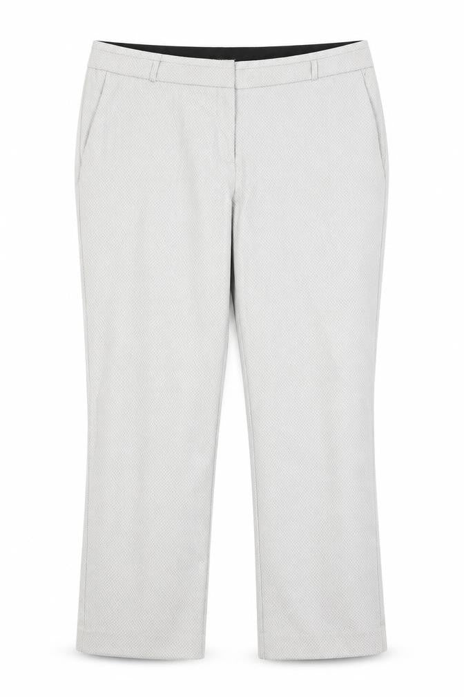 Front view of Warehouse women’s grey trousers, size UK 18, 28-inch leg