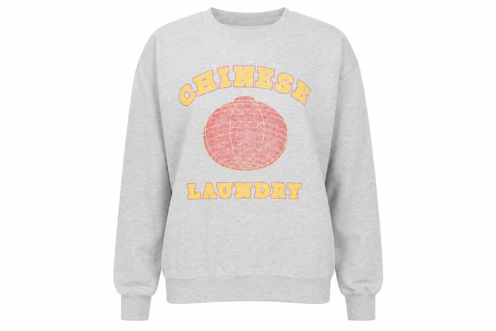 Front view of Chinese Laundry women’s grey jumper, size S