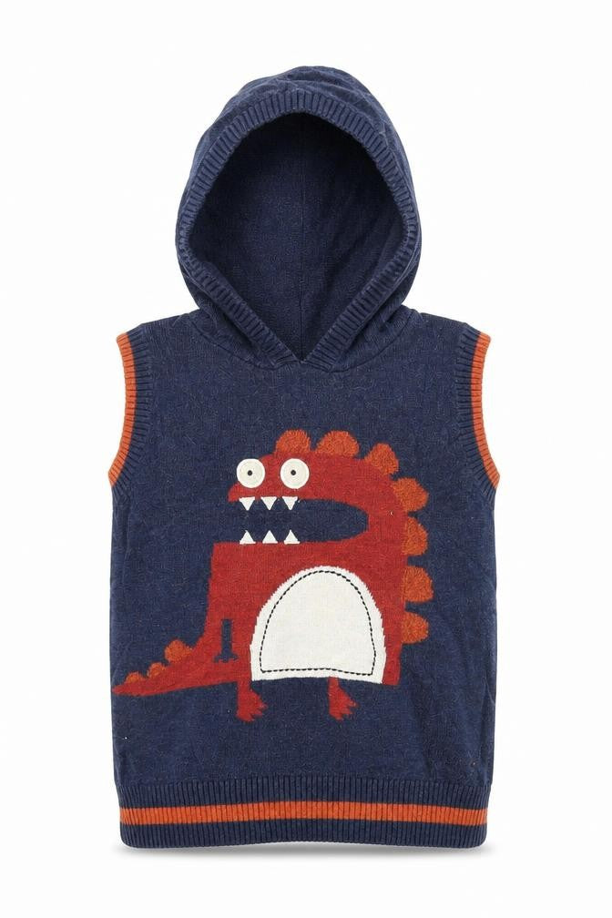 Front view of Next boys’ blue vest jumper, size 2, years