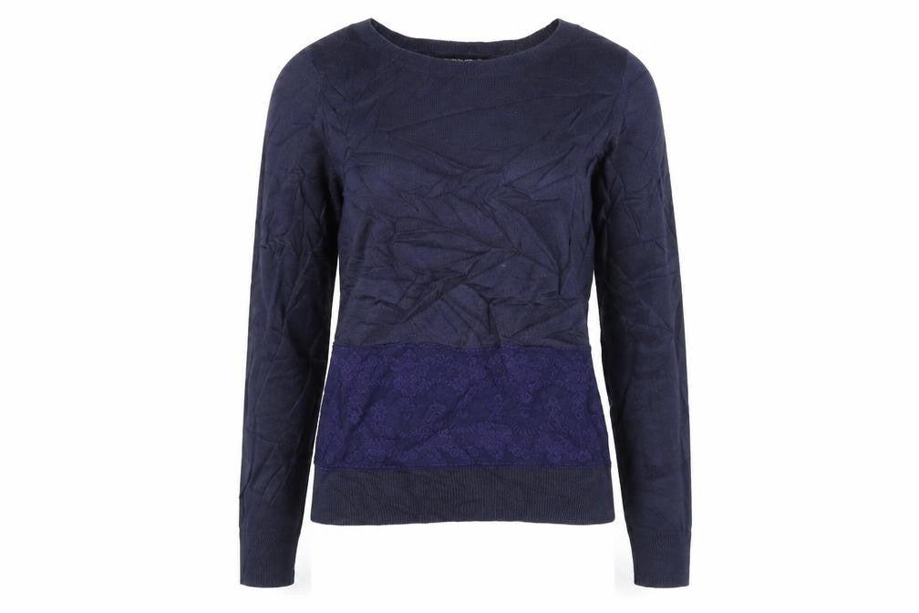 Front view of Dorothy Perkins women’s blue jumper, size UK 10